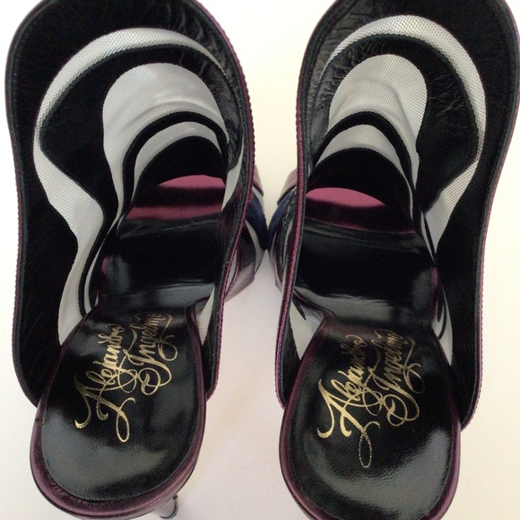 ALEJANDRO INGELMO METALLIC MESH SNAKESKIN  HIGH HEEL SLIDES SIZE 38.5/8.5 - Picture 8 of 15
